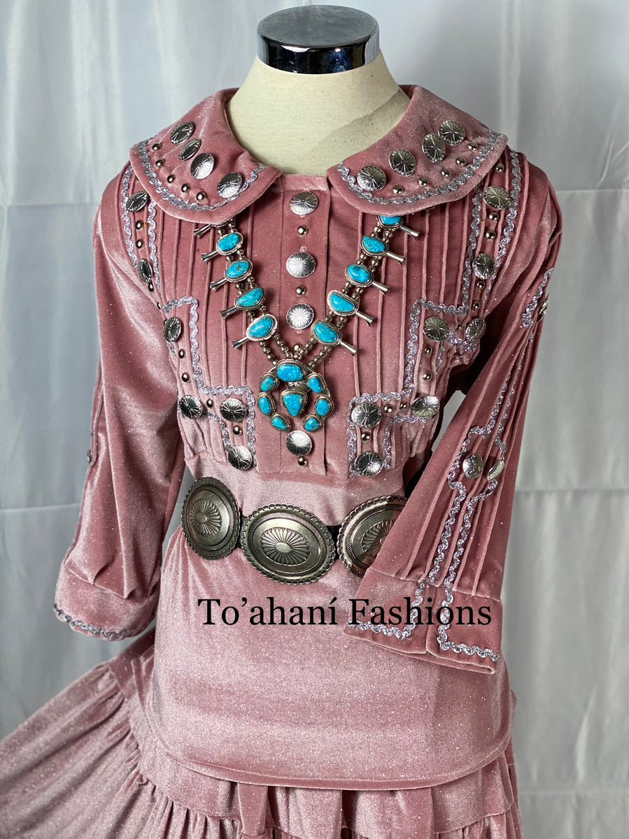 Pink Round Collared Step Design Ric-Rack with Buttons – To'ahani Fashions